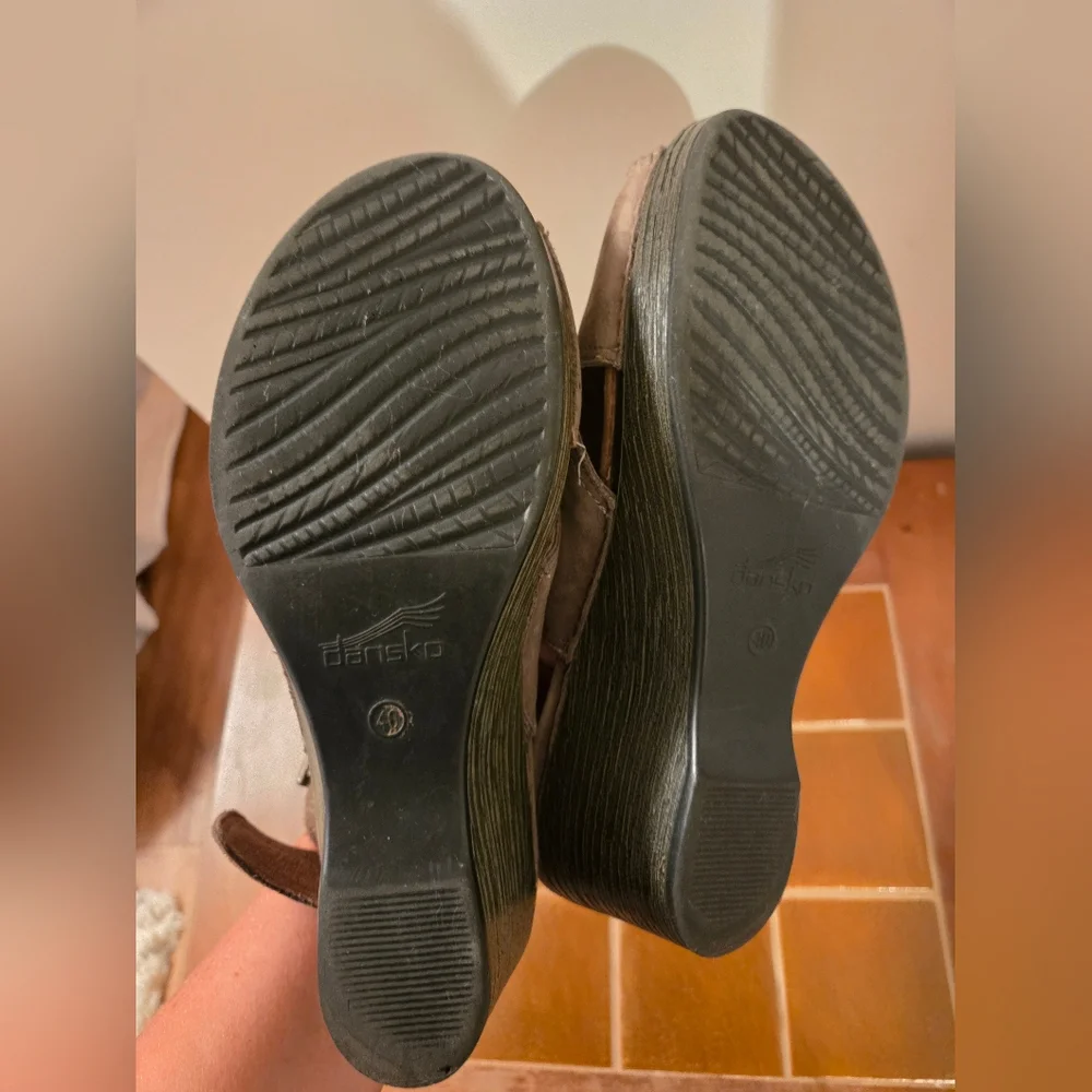 Dansko Taupe Wedge Sandals - Picture 4 of 4